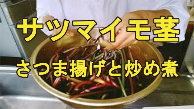 【さつまいも茎の炒め煮】栄養あるサツマイモ茎レシピ