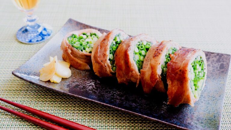 2つの材料で超簡単！小ネギたっぷり肉巻きのレシピ・作り方 | Green Onion Pork Rolls Recipe