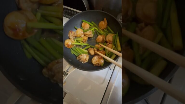 料理#shorts#ホタテとニンニクの芽炒め