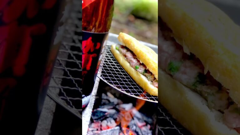 ヘルシー☆おつまみ香菜餃子🥟deep-fried tofu sand Gyoza  【栃尾の油揚げ・新潟】＊材料は説明欄に＊  #キャンプ #焚き火 #ソロキャンプ