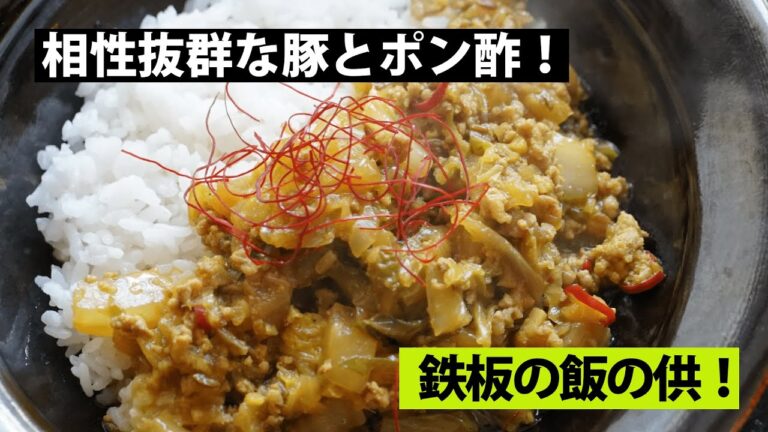 【スパイス★ポン55】鉄板のご飯の供！  豚ひき肉と白菜のポン酢キーマカレー　調理時間20分