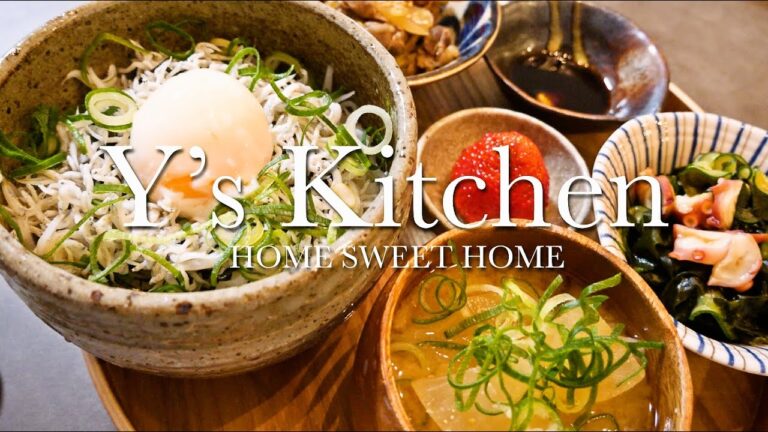 【夜ごはん】焼肉丼の予定がしらす丼＆タコと胡瓜の酢の物＆大根の味噌汁