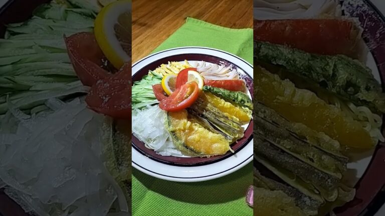 冷やし中華トッピングはししとうの天ぷら