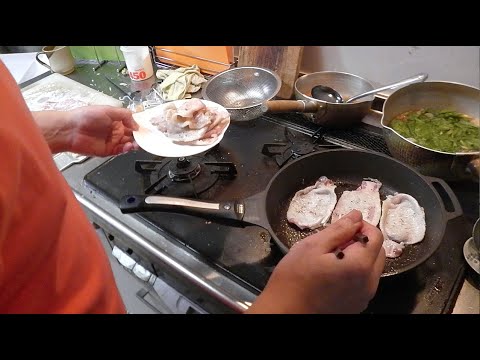 幸運な病のレシピ（ 808 ）夜：豚ロース生姜炒め、汁、里芋（網焼き）