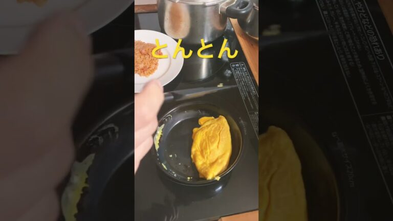 【カット無し】卵一個で誰でも簡単で美味しいオムレツ#shorts