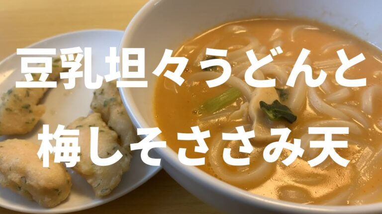 【冷凍食品】日清のどん兵衛まろやか豆乳坦々うどんとニチレイ梅しそささみ天