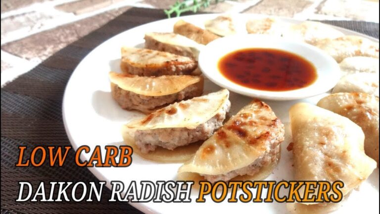 Low Carb / Gluten Free / Daikon Radish Potstickers (Japanese Gyoza)