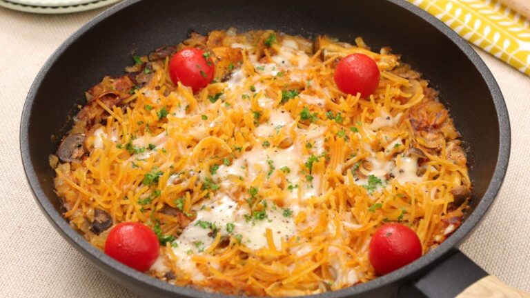 きのことベーコンのパエリア風パスタ