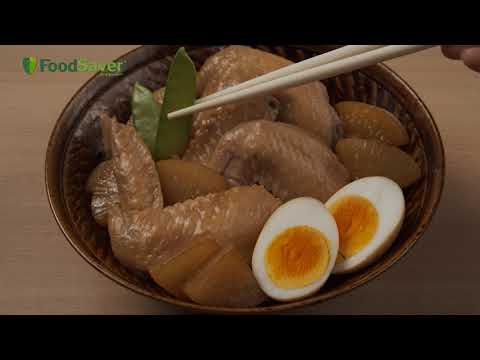 フードセーバー真空レシピ「手羽先と大根の甘辛煮」