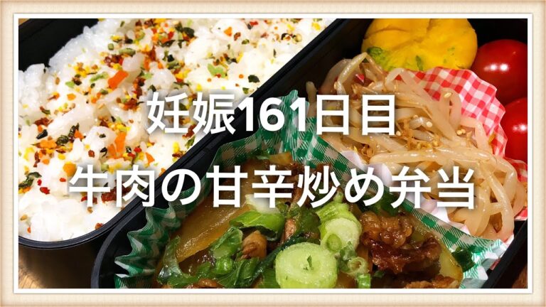 【妊娠161日目】牛肉の甘辛炒め弁当