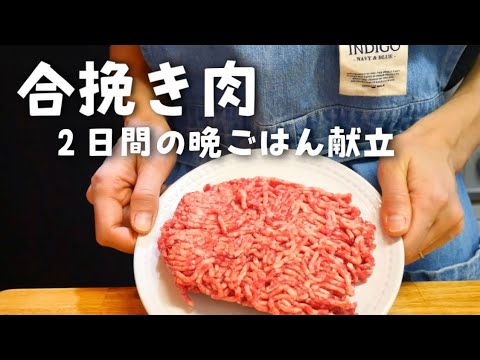 【合挽き肉のおかず】２日間の晩ごはん献立／煮込みハンバーグ／蓮根の肉詰め【料理VLOG】