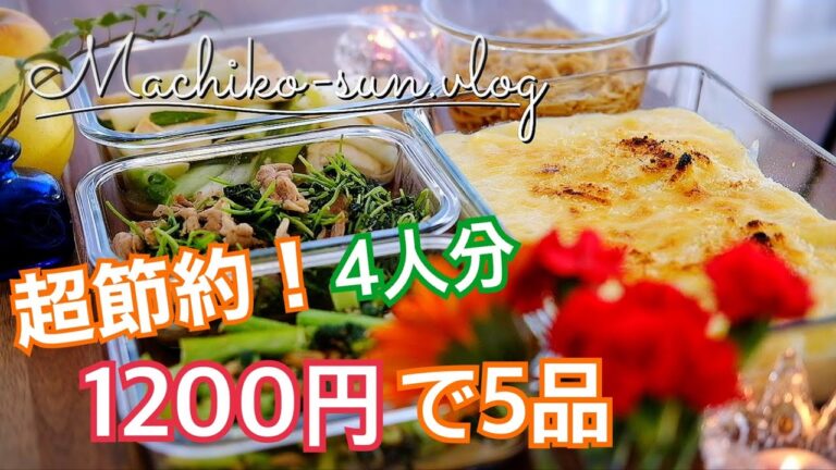 【節約レシピ】1200円(税抜き)で簡単作り置きおかず4人分5品！
