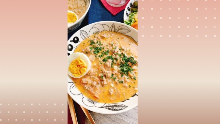 豚ひき肉のトマトクリーム煮込み/Minced pork tomato cream