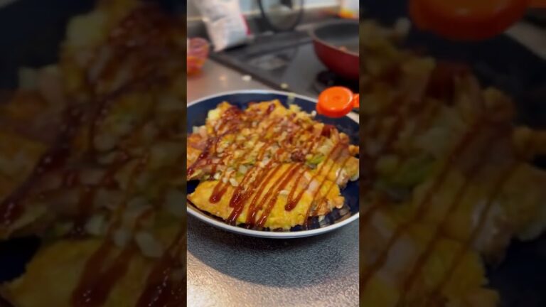 オートミールでお好み焼きを作りました。