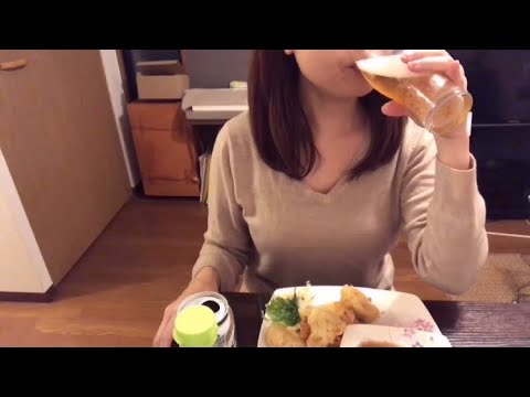 asmr?とり天、作って食べる。
