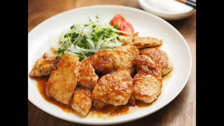 鶏むね肉のレモンステーキ、玉ねぎレモンソースでさっぱり美味しい！