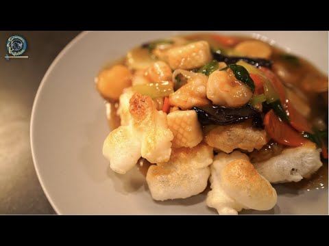 【新感覚の餅レシピ】〜中華おこげ風〜お餅の海鮮あんかけ【カリカリ＆もちもち】