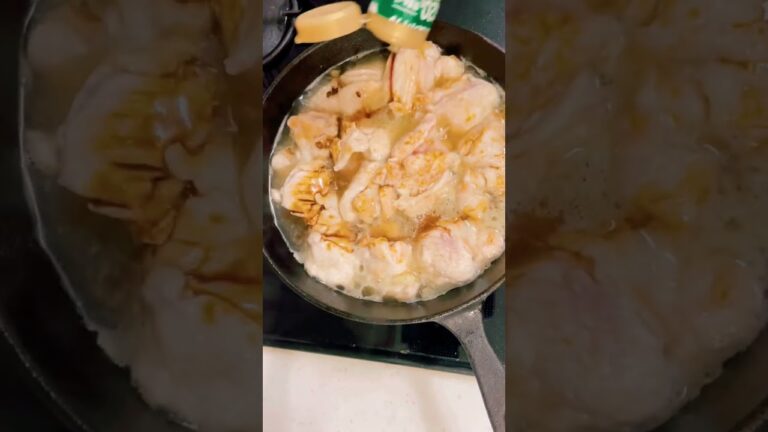 オフの日のスキレットで鶏肉のレモン煮