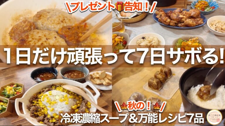 【秋の献立】ポンっと3分！サボる主婦の冷凍濃縮スープで簡単秋のレシピ7品！＆プレゼント告知！🎁器好きさん集まれ〜！