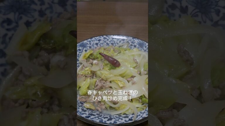 春キャベツと玉ねぎのひき肉炒め！