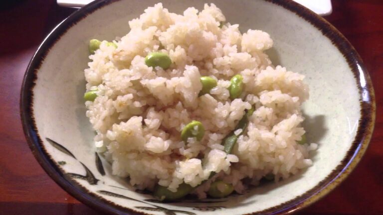 ビールと枝豆の炊き込みご飯 / Steamed rice with BEER and EDAMAME