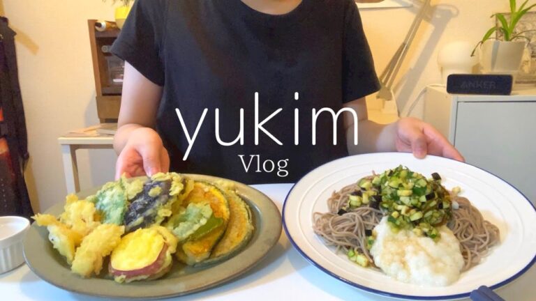 SUB) vlog 天ぷらと蕎麦を料理する日常、安くて便利なキッチングッズ