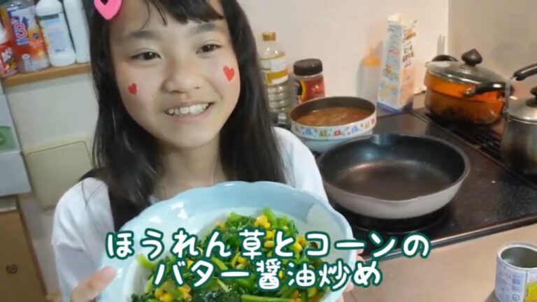 ほうれん草とコーンのバター醤油炒めを作りました