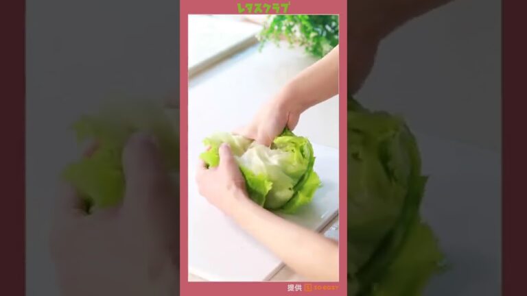 レタスの芯を調理器具いらずで一瞬で取る方法 #Shorts
