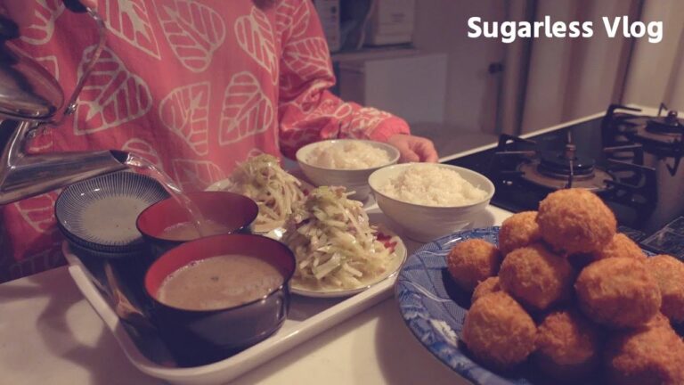 まんまるさつまいもコロッケとねぎ塩大根サラダ