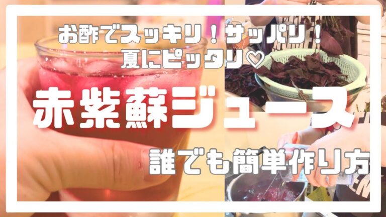 【赤紫蘇ジュース】簡単作り方♪お酢でサッパリ✨夏におすすめのしそジュースレシピ！