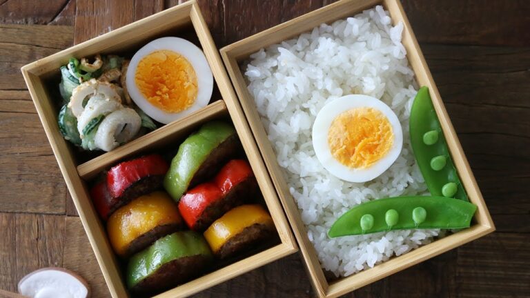 【bento】簡単で可愛い♪ピーマン肉詰め弁当の作り方＃596