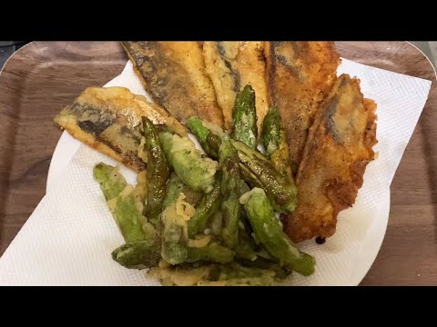 天ぷらを作る動画【アジとししとう】