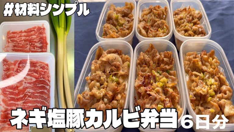 料理人が作る！【ネギ塩豚カルビ弁当】6日分作り置き👍誰でも簡単に作れます！