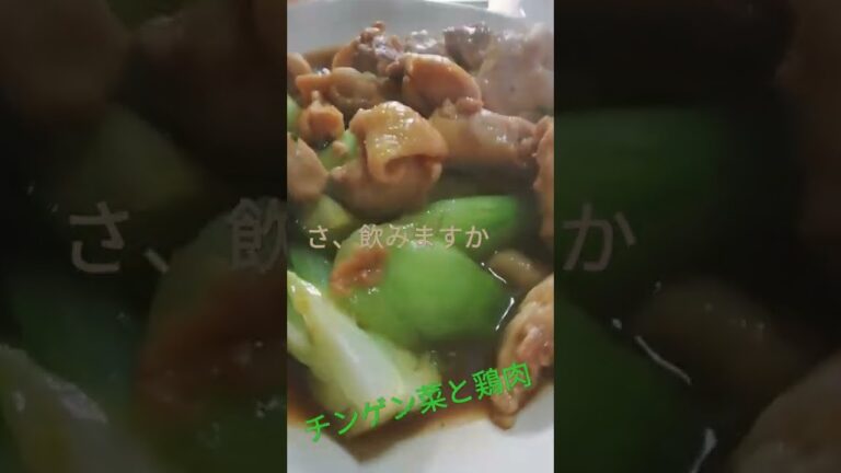さ、飲みますか？【休日のおつまみ】チンゲン菜鶏肉炒め！ Ayam goreng bok choy