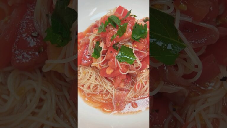 夏はこれ！【トマトの冷製パスタ】カッペリーニ🍅🍝🧊
