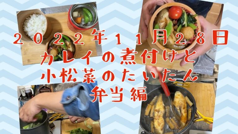 2022年11月28日　超簡単冷凍カラスカレイの煮付けと小松菜のたいたん！！