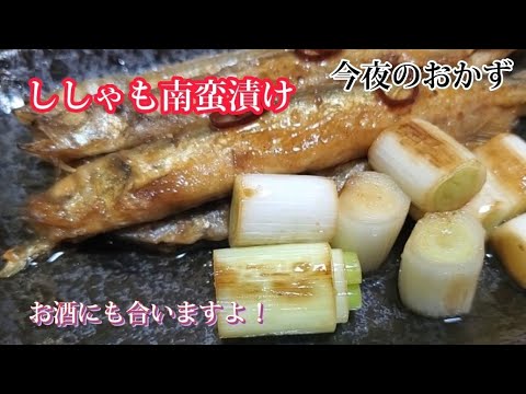 【今夜のおかず】#08 ししゃものオスは南蛮漬けが旨い‼️ フライパン１つで調理‼️ お酒にも合います❇️