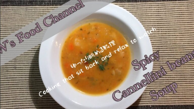 辛い白いんげん豆のスープ おうちごはん[簡単レシピ]インスタ映えSpicy Cannellini Beans Soup (Vlog)(料理音) ASMR 317)忙しい主婦に捧げる料理