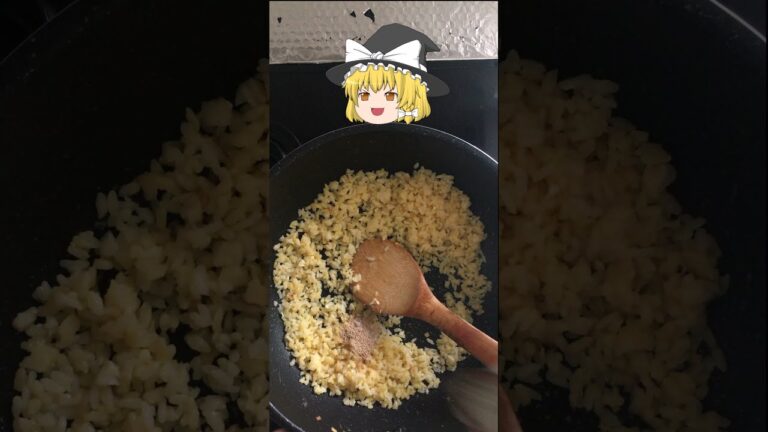 切り方の異なる二種類のネギを使った炒飯【ゆっくり料理】魔理沙のネギ炒飯【ゆっくり実況】#Shorts