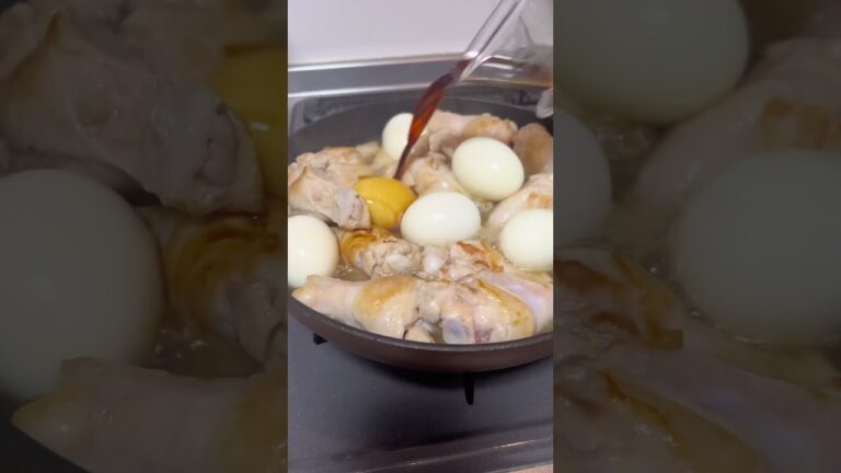 手羽元とゆで卵を煮るだけ！だしまろ酢煮の作り方 #shorts #簡単レシピ #ズボラ飯