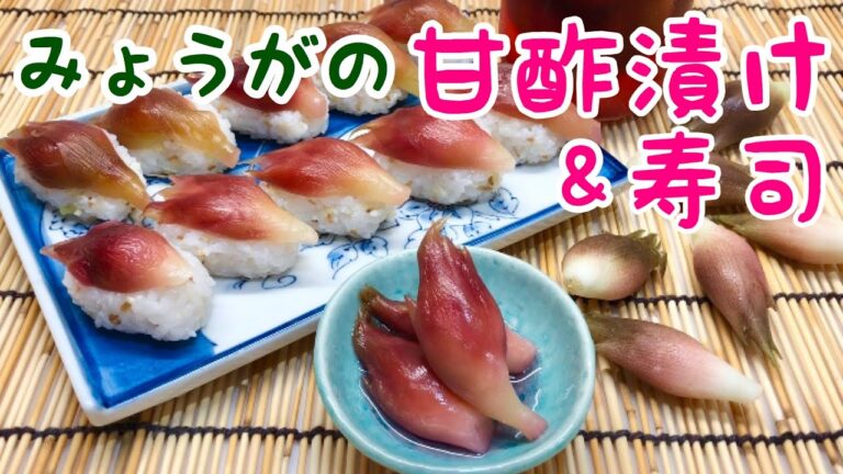 おすすめ！【みょうがの甘酢漬け&みょうが寿司】甘酢漬けで作ったみょうが寿司は絶品です。おつまみや箸休めに最高です。夏でも食欲up!