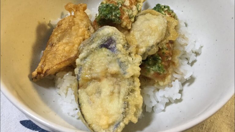ちくわ天丼の作り方教えます❤️さつまいもと茄子とちくわの天丼です😋この手作りタレはオススメです👍