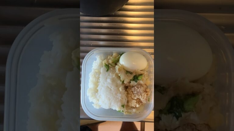 【弁当】ポテトサラダ、ゆで卵、冷凍からあげ【社会人】
