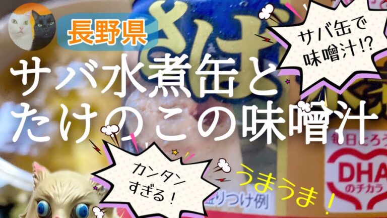超カンタン•ウマい•DHAも摂れる!サバ水煮缶と姫たけのこで作る長野のプロテイン（タンパク質）味噌汁