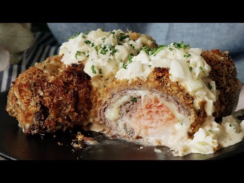 【ボリューム感満点】揚げずにサッパリ牛肉の明太ロールカツ