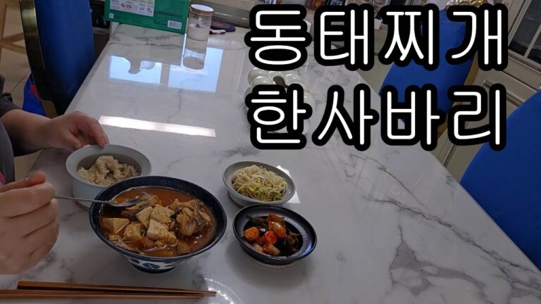 40대주부 리얼브이르고/오랜만에 동태찌개 끓여 점심먹방 / 남편이랑 야매스러운 클램차우더 만들기/ 장본거 열어보기