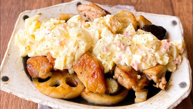 【お箸が止まらない♡】甘辛チキンとレンコンのタルタルソース