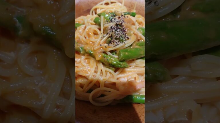 アスパラとエビのパスタ🍝