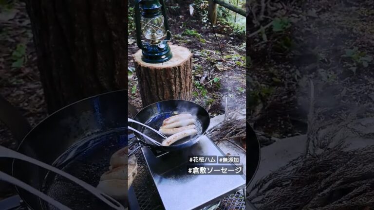 ソロキャンプで無添加ソーセージ焼いてみた 花桜ハム 倉敷ソーセージ