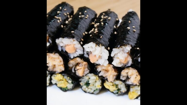 超簡単！コマキンパ３種 / ミニキンパ | ほうれん草スクランブルエッグキンパ / しゃけキンパ / 明太マヨキンパ #Shorts